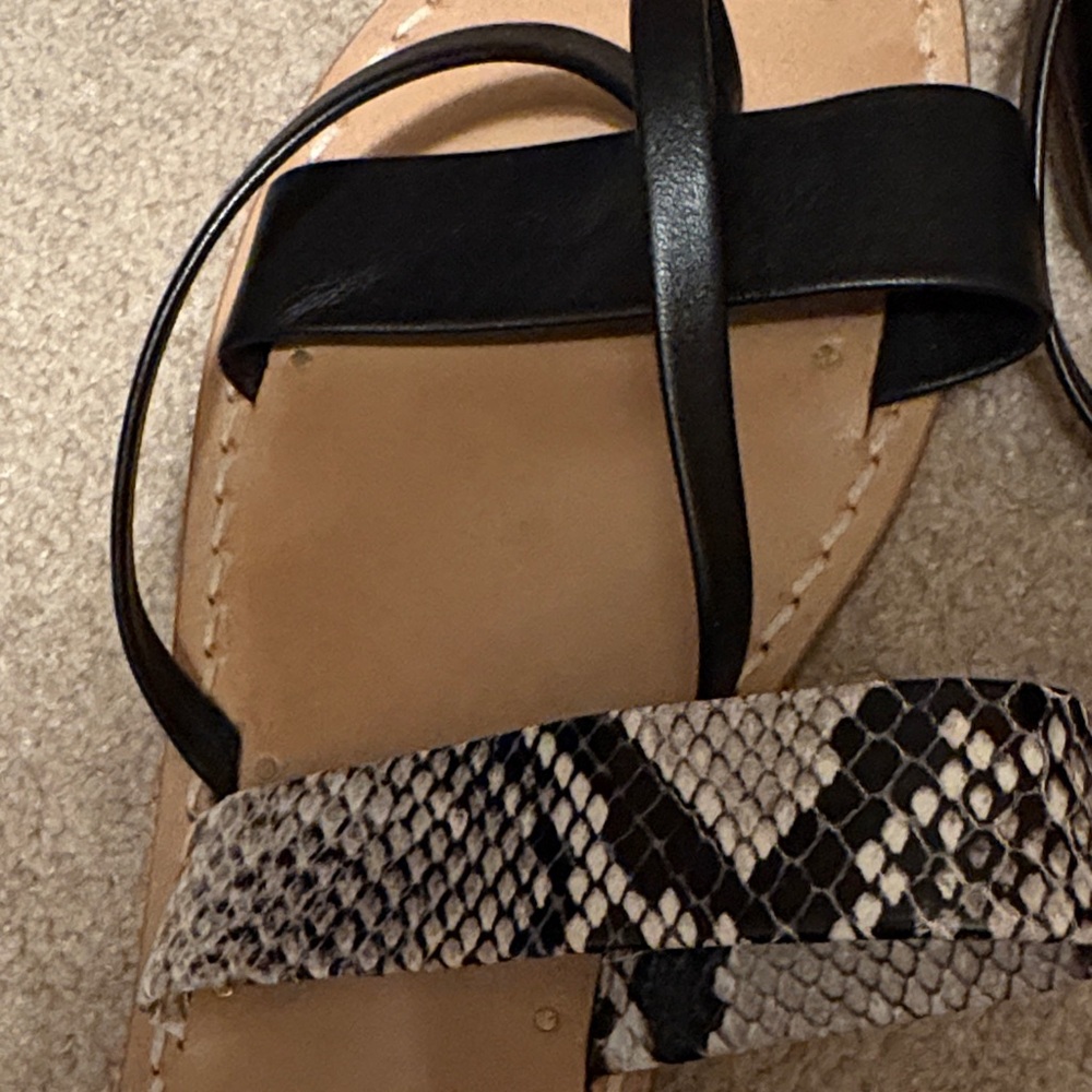 Preludio Capri Italy Woman’s Black and Snake Print Women's Sandals Size 9 - Picture 4 of 4